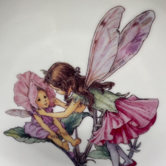 ReutterFlower Fairies side plates x2 white porcelain, gold rims. Germany 2006 - Picture 4 of 5